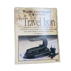 Samsonite Travel Iron RT-14 Royal Traveller Folding Dual Voltage New Open Box
